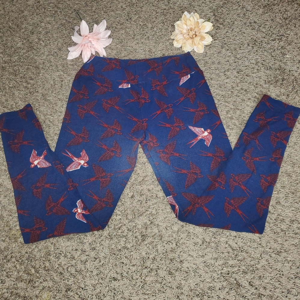 LULAROE Legging good condition color blue whith - Picture 5 of 6